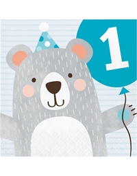 Χαρτοπετσέτες Μεγάλες 1st Birthday Bear Creative Converting 16 Τεμάχια