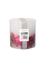 Αρωματικό Kερί Natures Gift Pink Pepper Flowers Inclusion Pillar Stoneglow