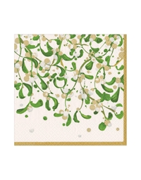 Χαρτοπετσέτες Luncheon Modern Mistletoe 16.5 x16.5 cm Caspari (20 τεμάχια)