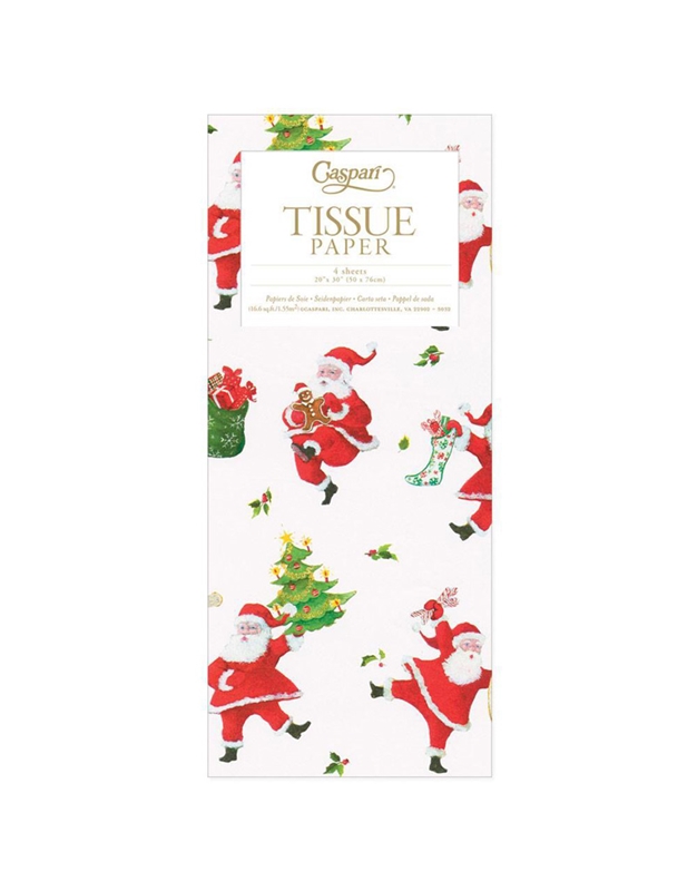 Tissue Paper Dancing Santas Caspari