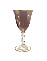 Ποτήρι Νερού Kαφέ "Goblet Gold Rim Marrone Scuro" (18 cm)