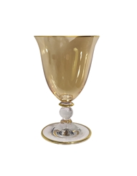 Ποτήρι Νερού Xρυσό "Goblet Gold Rim Amber" (15 cm)