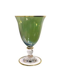 Ποτήρι Νερού  Πράσινο "Goblet Gold Rim Verde" (15 cm)