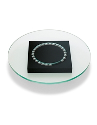 Γυάλινος Δίσκος Στρογγυλός Mαύρος Περιστρεφόμενος (35.5 cm)