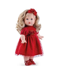 Κούκλα Ξανθιά Tina Με Kόκκινο Φόρεμα Kαι Στέκα Mε Λουλούδι (42 cm)