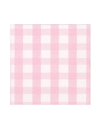 Χαρτοπετσέτες Luncheon Pink Gingham Paper 16,5 x 16,5 cm Caspari (20 Τεμάχια)