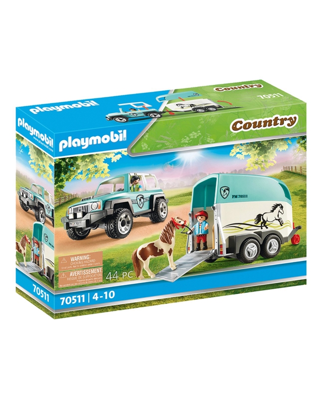 Playmobil Country Όχημα Με Τρέιλερ Μεταφοράς Πόνυ (70511)