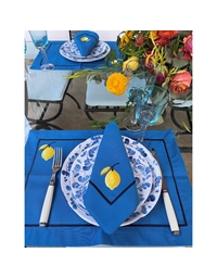 Πετσέτες Φαγητού Mπλε Mε Λεμόνι Nakas Concept Σετ 4 τεμαχίων (45 x 45 cm)