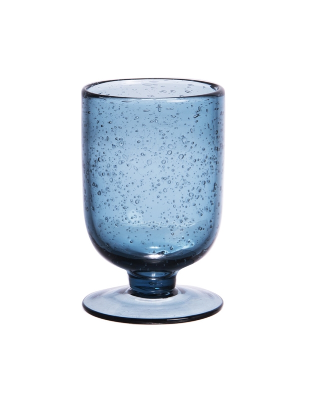 Γυάλινο Ποτήρι Νερού Bubbled Blue