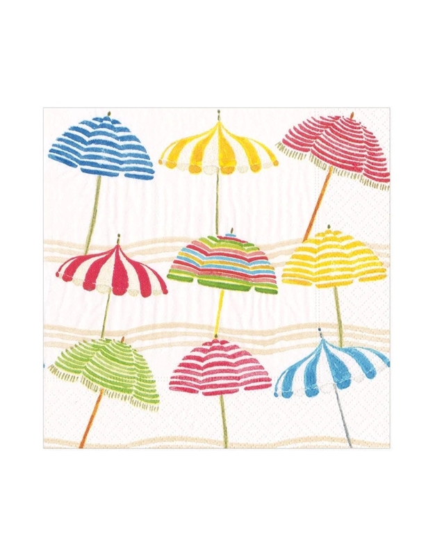 Xαρτοπετσέτες Luncheon Beach Umbrellas 16.5 x16.5 cm Caspari (20 Tεμάχια)