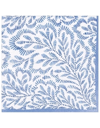 Xαρτοπετσέτες Dinner Blue Block Print Leaves 19 x19 cm Caspari (20 Tεμάχια)