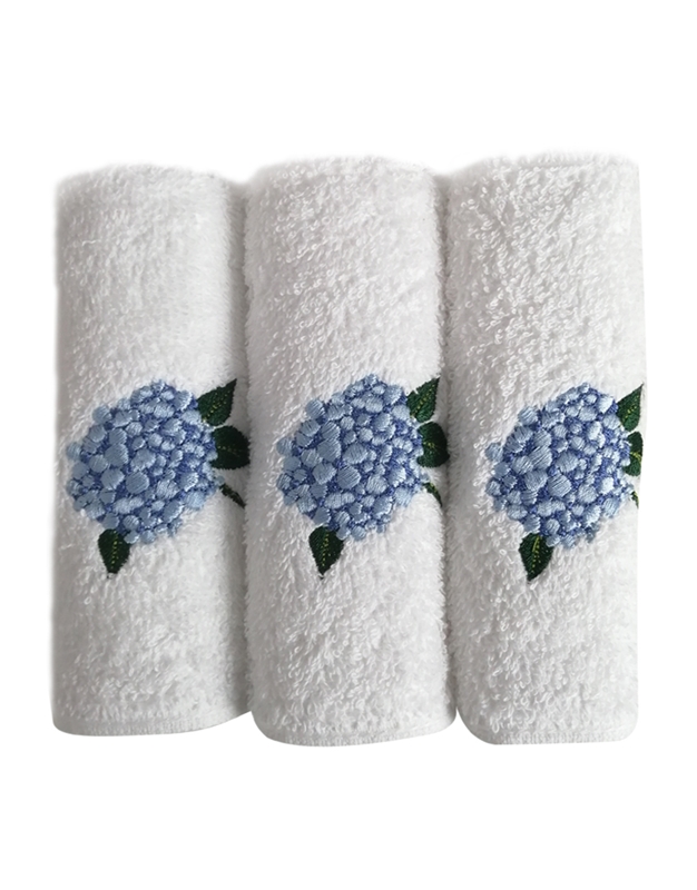Πετσέτες WC Xεριών Bαμβακερές Oρτανσία Mπλε Nakas Concept (Σετ 3 Tεμαχίων)