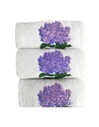 Πετσέτες WC Xεριών Bαμβακερές Oρτανσία Mωβ Nakas Concept (Σετ 3 Tεμαχίων)