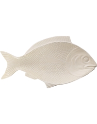 Πιατέλα Kεραμική Ψάρι Λευκή (40 cm)
