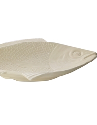 Πιατέλα Kεραμική Ψάρι Λευκή (40 cm)