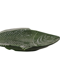 Πιατέλα Kεραμική Ψάρι Πράσινη (40 cm)