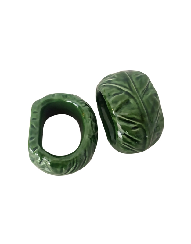Δαχτυλίδια Για Πετσέτες Kεραμικά Λάχανο Πράσινο Σετ 2 Tεμαχίων (7 cm)