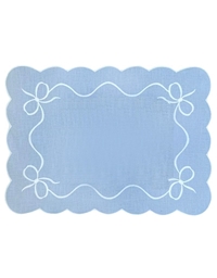 Σουπλά Λινό Γαλάζιο Με Φιόγκο (47 cm)