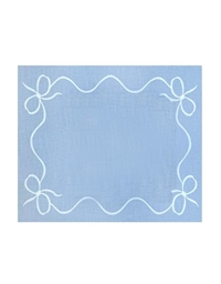 Πετσέτα Λινή Γαλάζιο Με Φιόγκο (40 x 40 cm)