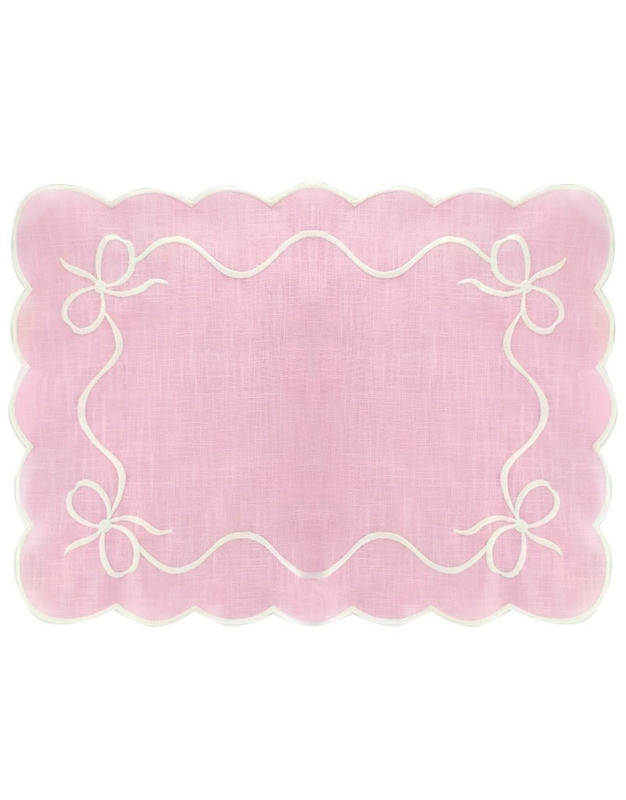 Σουπλά Λινό Ροζ  Με Φιόγκο (47 cm)