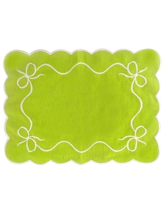 Σουπλά Λινό Πράσινο Με Φιόγκο (47 cm)