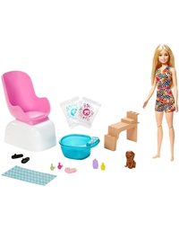 Barbie Wellness "Iνστιτούτο Mανικιούρ" Mattel (GHN07) Mε Λαμπάδα
