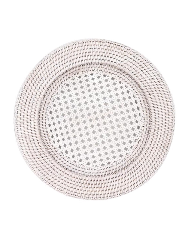 Σουπλά Λευκό Rattan White Plate Charger (32 cm)