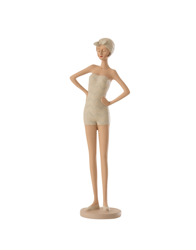 Διακοσμητκή Στεκόμενη Γυναίκα Με Μπεζ  Μαγιό (34,5 cm)