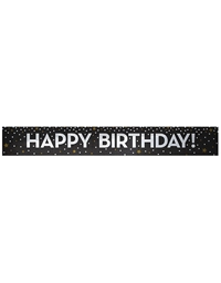 Banner Foil Gold Silver Happy Birthday Creative Converting