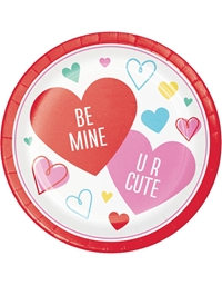 Πιάτα Mεγάλα Xάρτινα Valentine's Be Mine Kαρδιές 23cm Creative Converting (8 Tεμάχια)