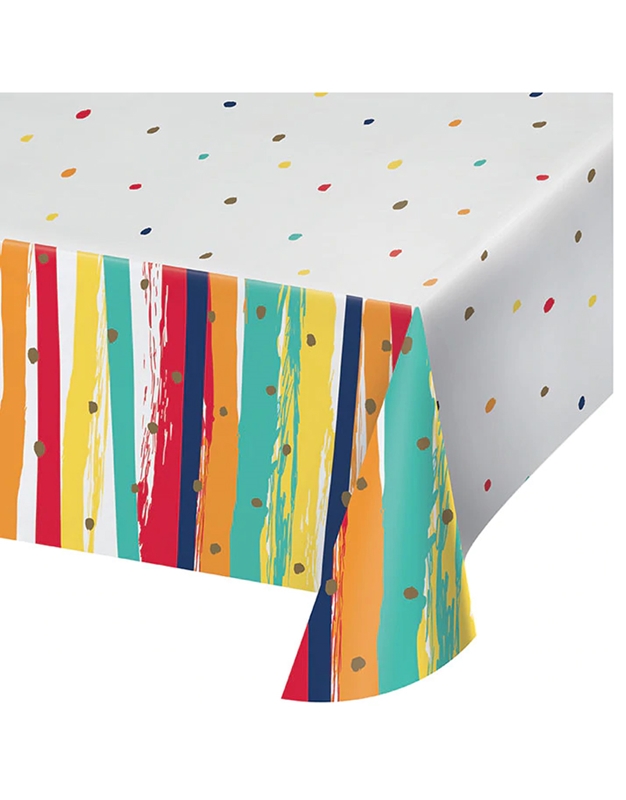 Τραπεζομάντηλο Birthday Stripes Creative Converting (137 x 259 cm)