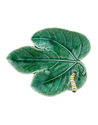Πιατάκι Πράσινο Φύλλο Συκιάς Με Κάμπια Bordallo Pinheiro (18,5 cm)