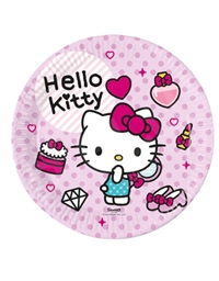 Χάρτινα Πιάτα Μεγάλα Hello Kitty Fashion Stylist (8 Τεμάχια)