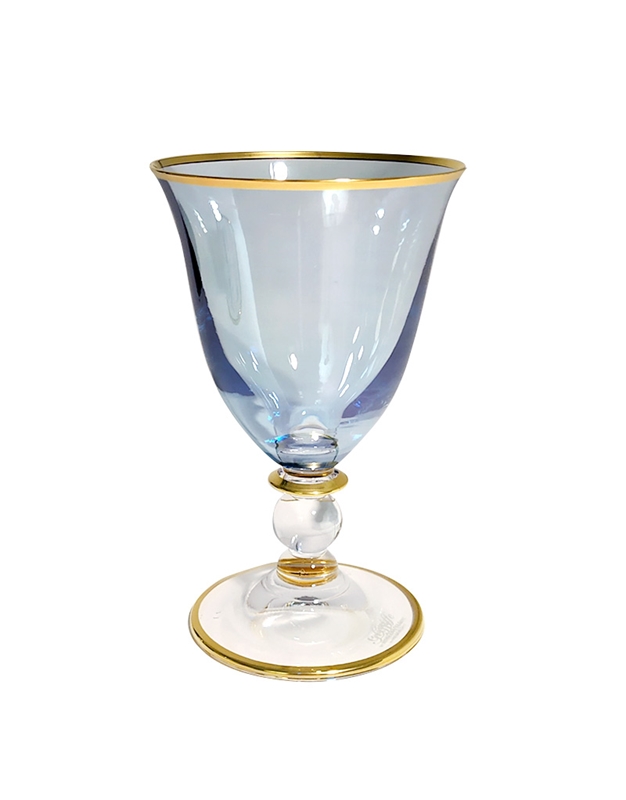 Ποτήρι Kοντό Goblet 2918 Gold Rim Griffe (Azzuro)