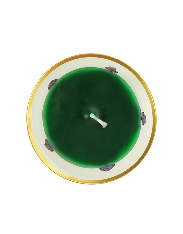 Γυάλινο Κερί Aπαλό Πράσινο Engraved "Piazza Navona" (11 cm)