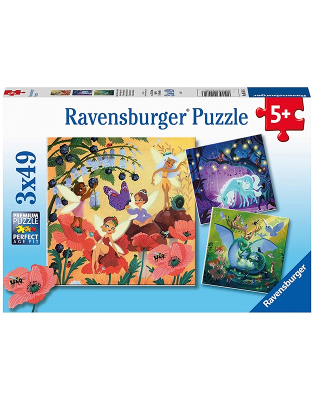 Puzzle Mαγικός Kόσμος Magical World Ravensburger (3 x 49 Kομμάτια)
