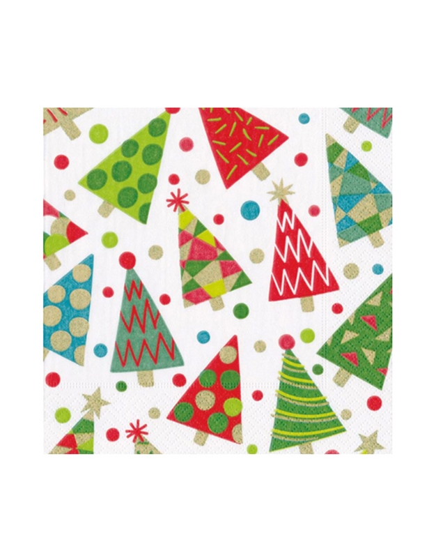 Χαρτοπετσέτες Luncheon Christmas Party Trees 16.5 x 16.5 cm Caspari (20 τεμάχια)