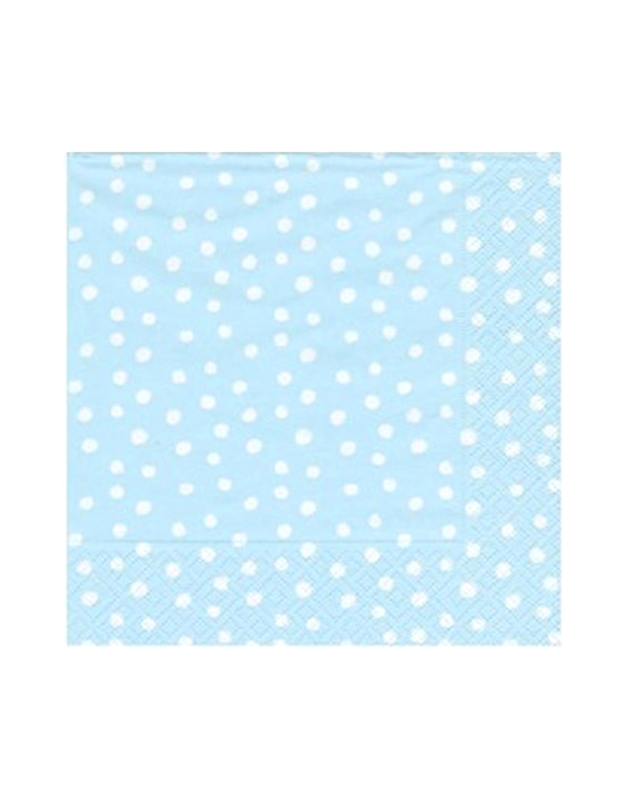 Χαρτοπετσέτες Luncheon Small Dots Blue 16.5 x16.5 cm Caspari (20 Τεμάχια)