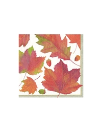 Xαρτοπετσέτες "Ιvory Watercolor Leaves" 12.5cm x 12.5cm Caspary (20 τεμάχια)