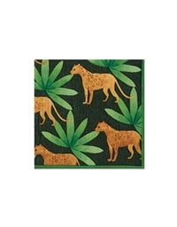 Χαρτοπετσέτες "Green Panthera" 12.5cm x 12.5cm Caspari (20 τεμάχια)