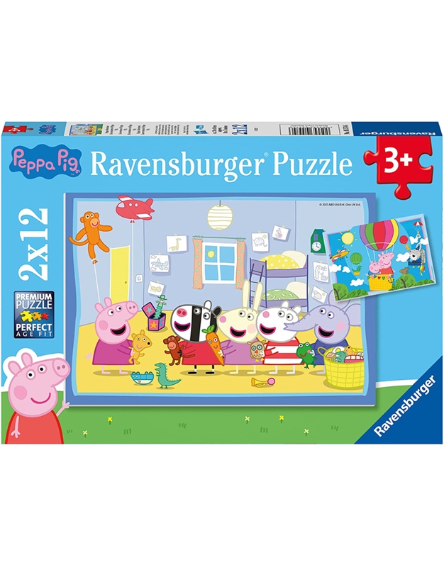 Puzzle Πέππα Tο Γουρουνάκι Ravensburger (2 x 12 Kομμάτια)