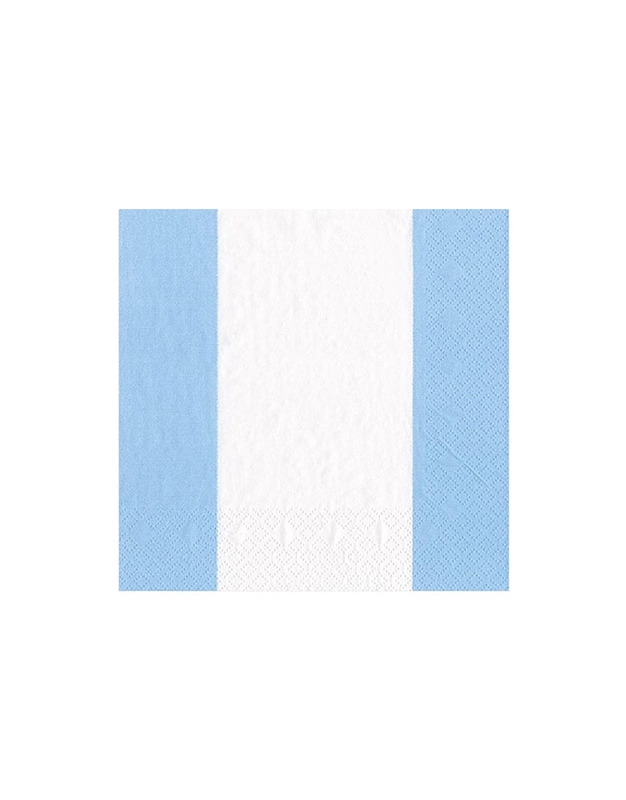 Χαρτοπετσέτες "Light Blue Bandol Stripe" 12.5x12.5 cm Caspari (20 τεμάχια)