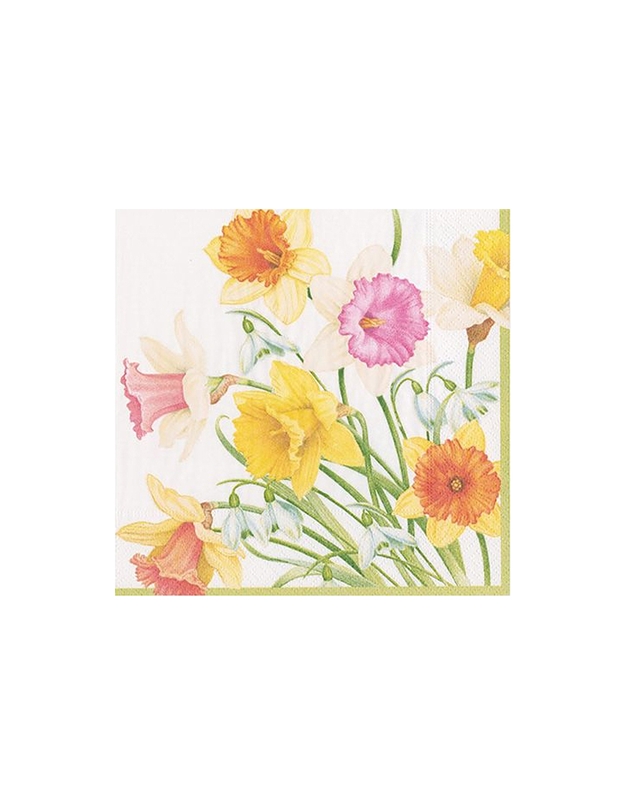 Χαρτοπετσέτες "Daffodil Waltz" 12.5x12.5 cm Caspari (20 τεμάχια)