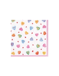 Χαρτοπετσέτες "Candy Hearts" 12.5cm x 12.5cm Caspari (20 τεμάχια)