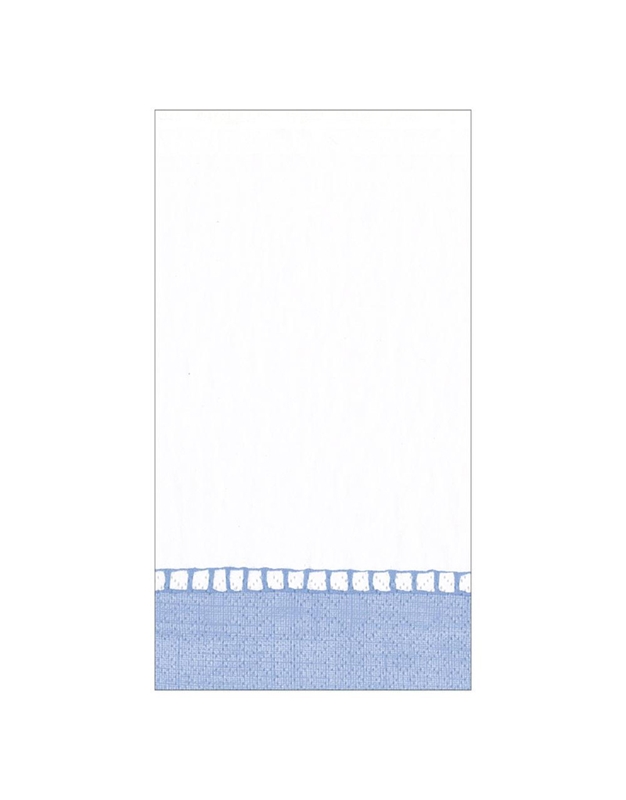 Xαρτοπετσέτες Για Tο Guest Room Λευκό Γαλάζιο 10.8x19.8cm Caspari (15 Tεμάχια)