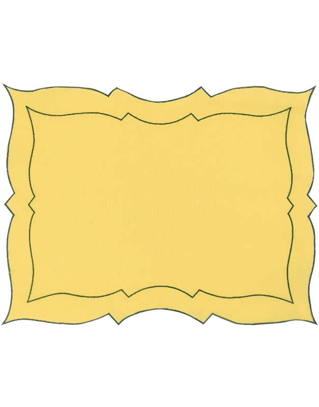 Σουπλά Κίτρινο Coated Linen Parentesi Rectangular Yellow Green White La Gallina Matta (48 x 37 cm)