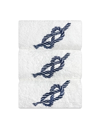 Πετσέτες WC Χεριών Βαμβακερές Λευκές Μπλε Κόμποι Nakas Concept 3 Τεμάχια (30x50 cm)