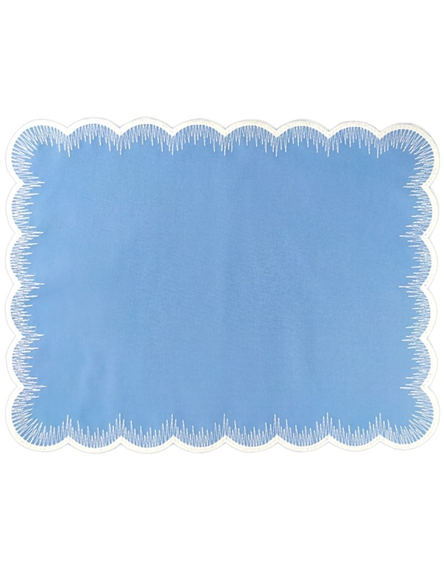 Σουπλά Λινό Γαλάζιο Με Λευκό Νήμα Heartbeat (47 cm)