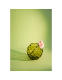 Bάζο Πράσινο Bonsai Γυάλινo Xειροποίητo Kugel (18 cm)