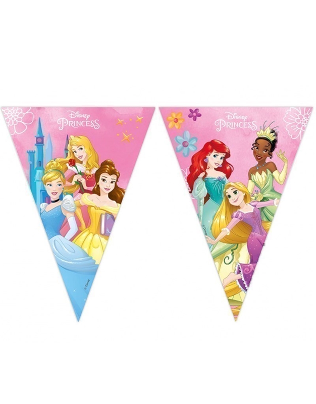 Χάρτινη Γιρλάντα Τρίγωνη Princess Disney (9 Σημαιάκια)